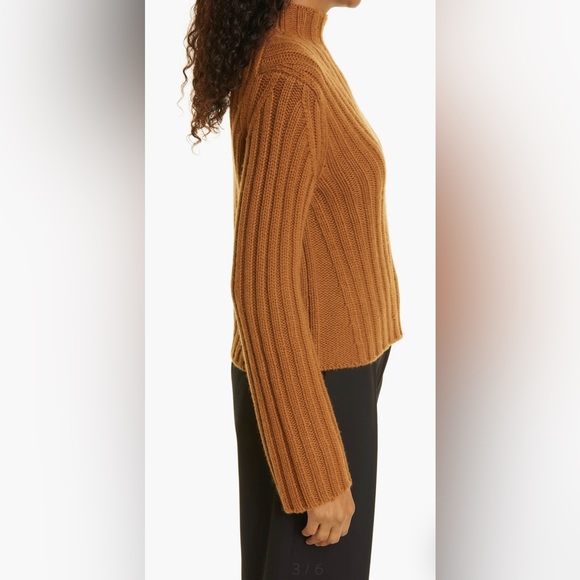 NWT VINCE Rib Transfer Crew Neck - Brown XS $445 - Picture 3 of 8